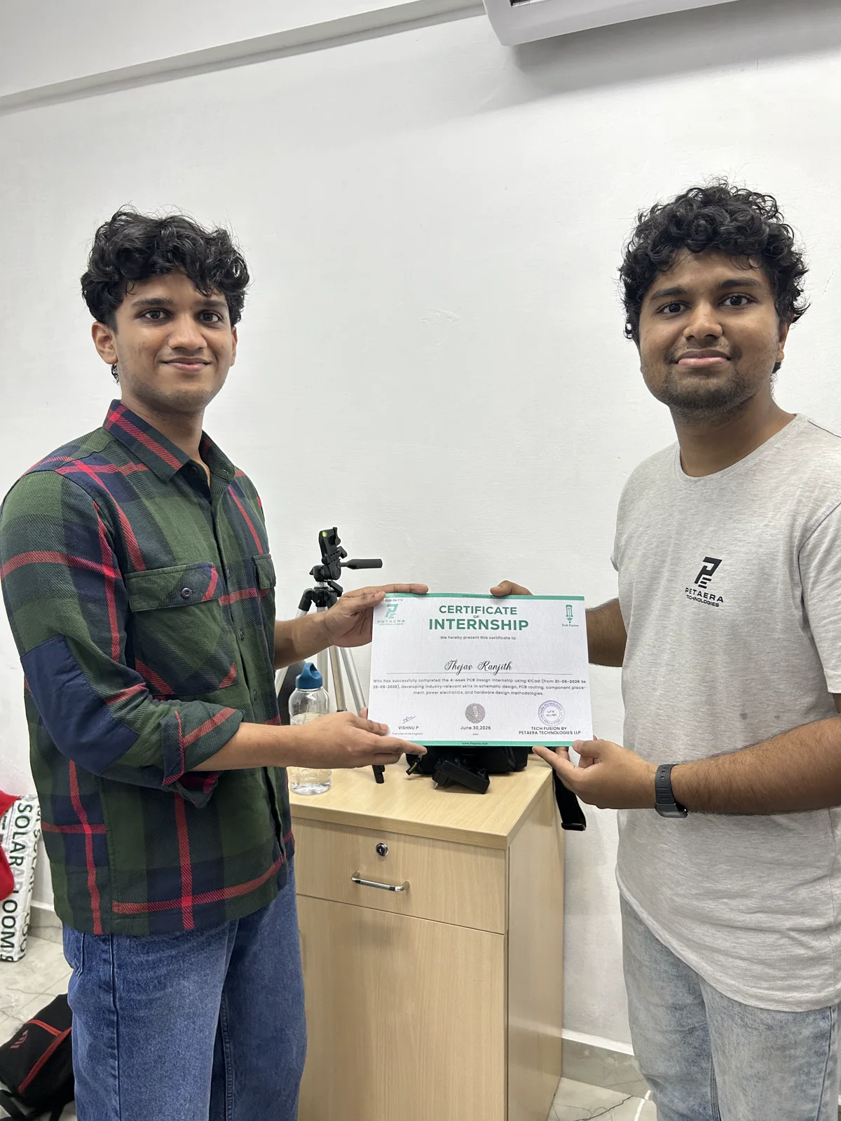 Internship certificate handover during the 2026 celebrations